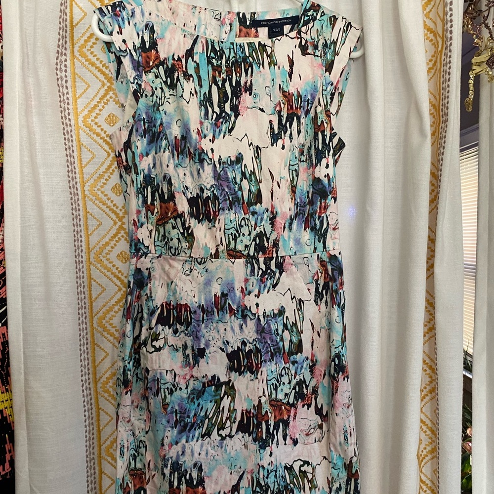 French Connection Cap sleeve Watercolor Dress US size 6